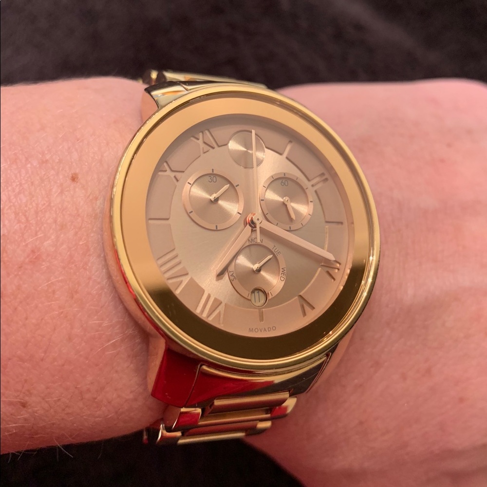Movado Bold ladies Rose Gold Chronograph watch